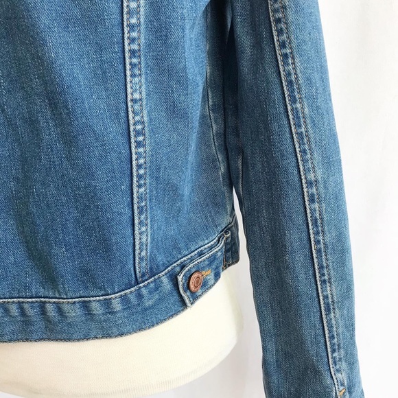 Topshop Moto Blue Denim Jacket Size 4 - Picture 10 of 11